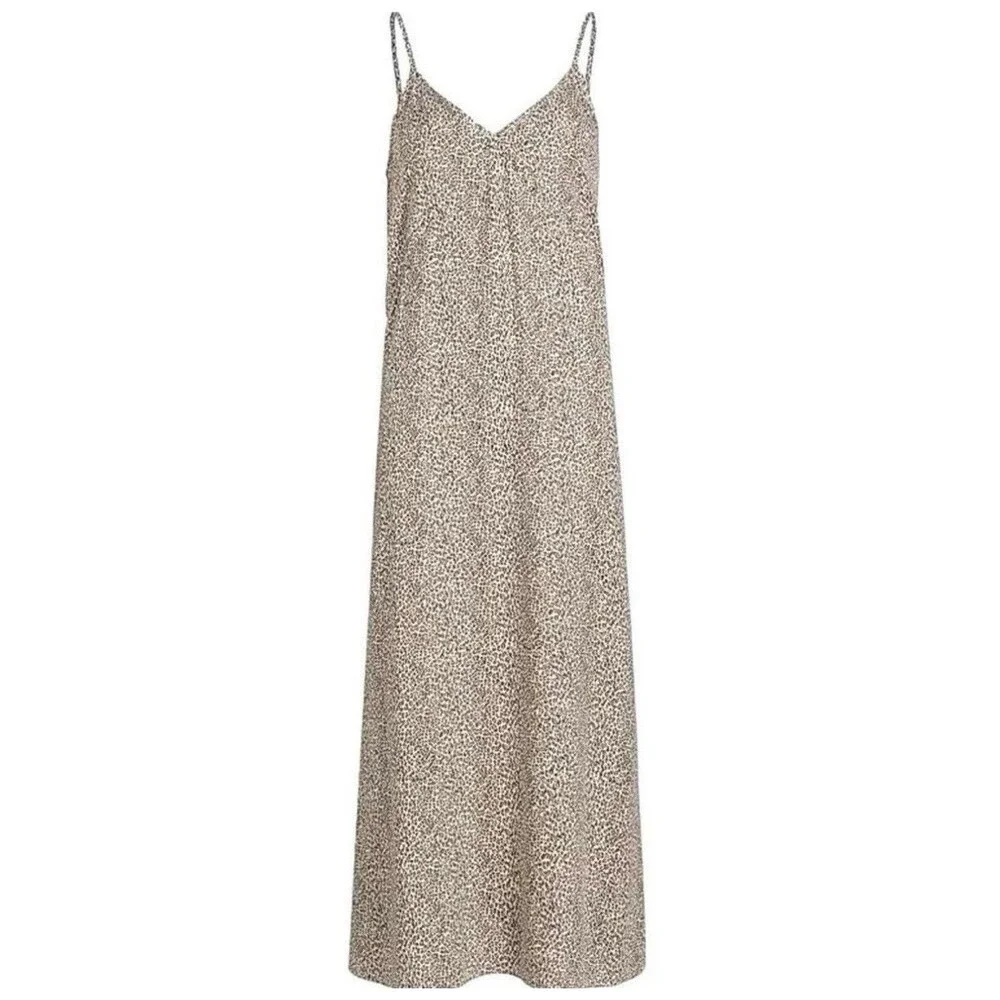Jenni Kayne Leopard Print Maxi Slip Dress Sz L Minimalist 90s Designer - Picture 12 of 14